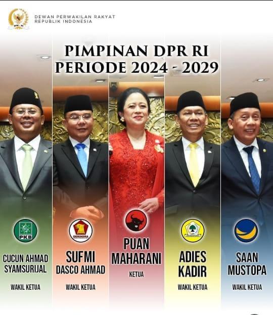 Pimpinan DPR RI 2024-2029, Ketua Dijabat Puan Maharani